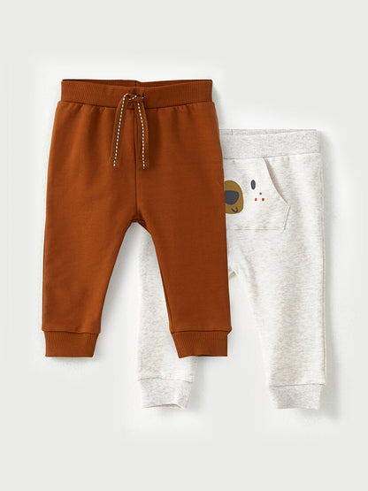 Baby Boy Trousers with Elastic Waist, 2-Piece