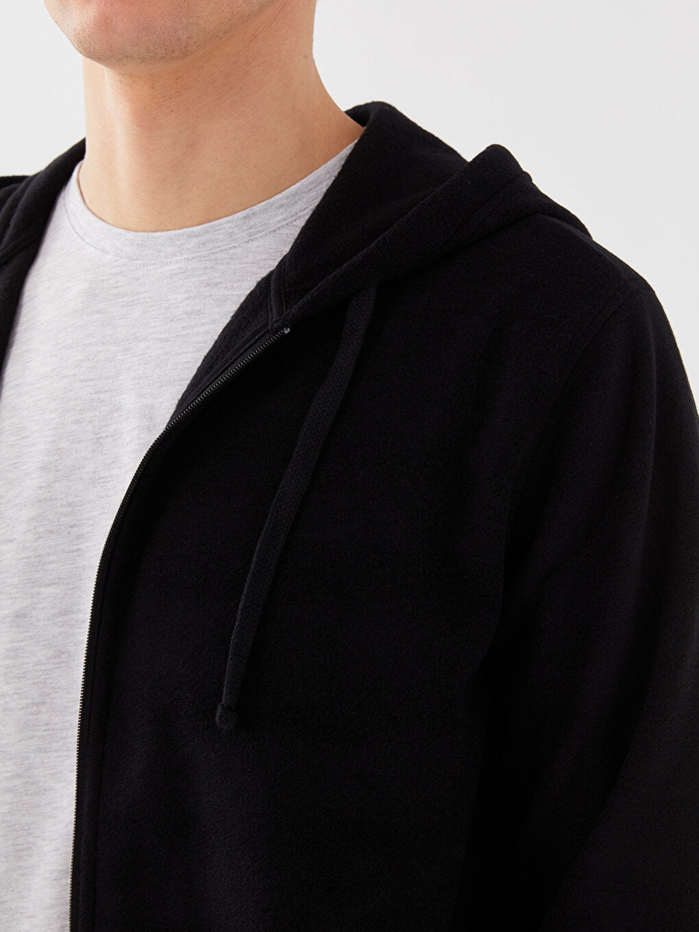 Comfortable Fit Hooded Long Sleeve Men's Sports Cardigan