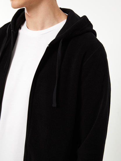 Comfortable Fit Hooded Long Sleeve Men's Sports Cardigan