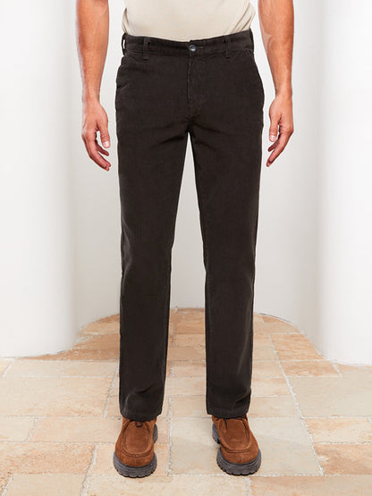 Comfortable Fit Velvet Men's Chino Trousers