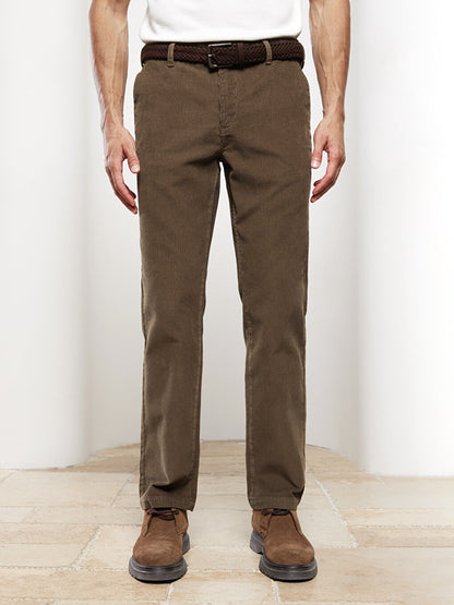 Comfortable Fit Velvet Men's Chino Trousers