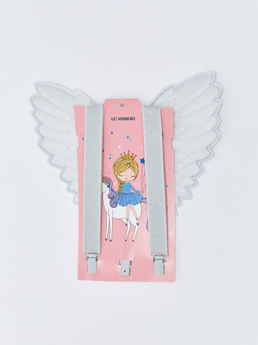 Hologram Printed Girls' Trousers Suspender