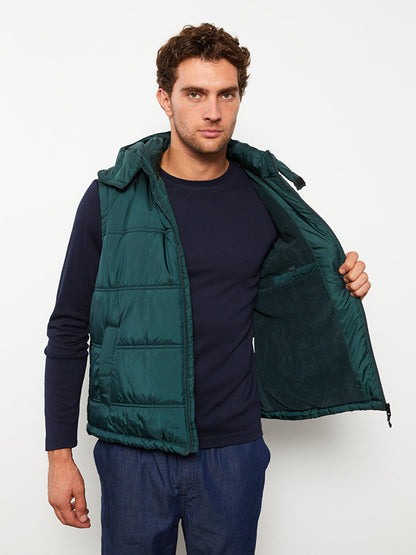 Standard Mold Hooded Men's Puffer Vest