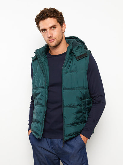 Standard Mold Hooded Men's Puffer Vest