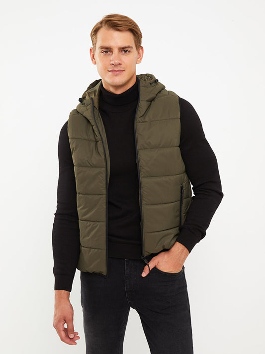 Standard Mold Hooded Men's Puffer Vest