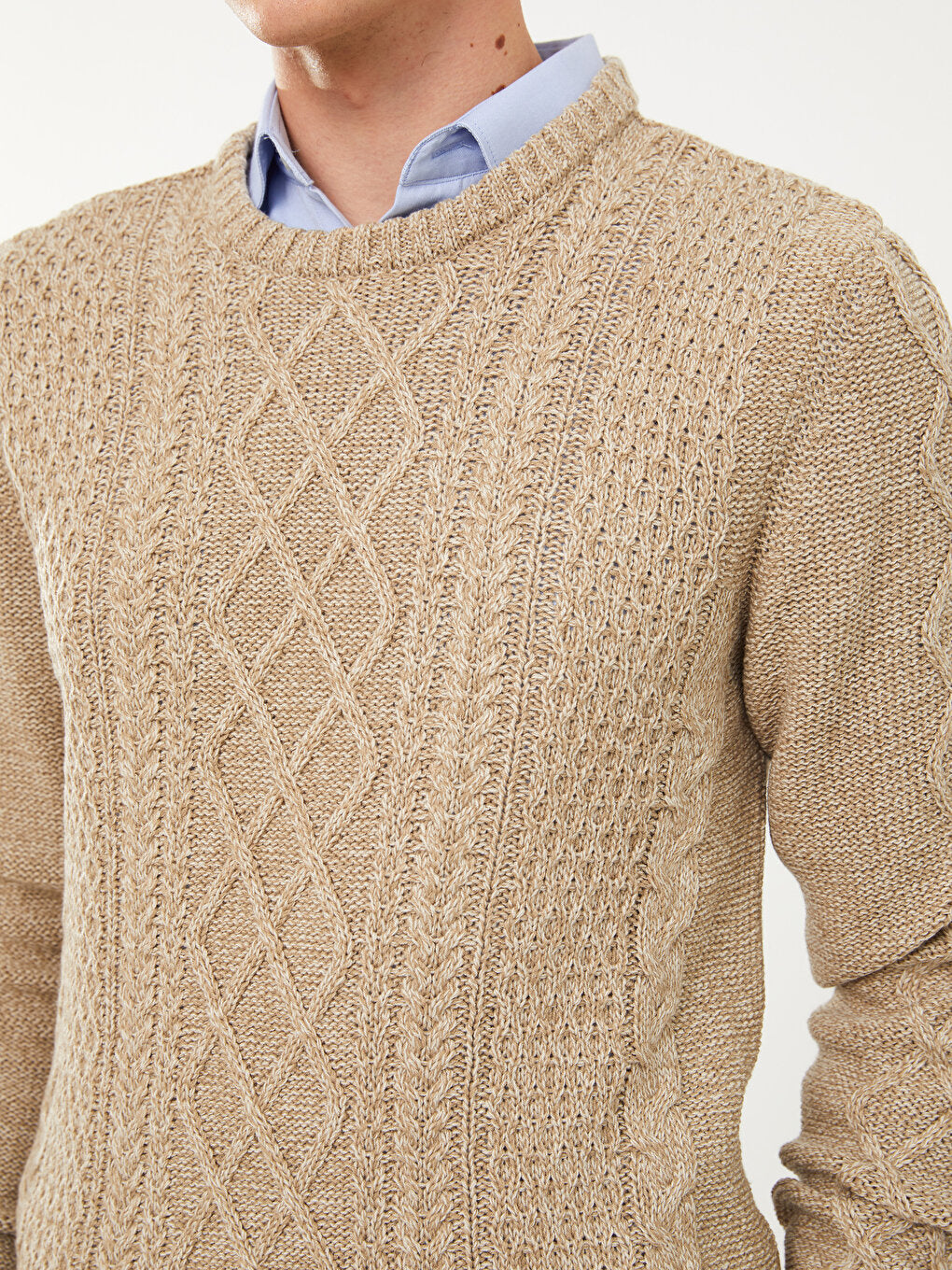 Crew Neck Long Sleeve Men's Knitwear Sweater