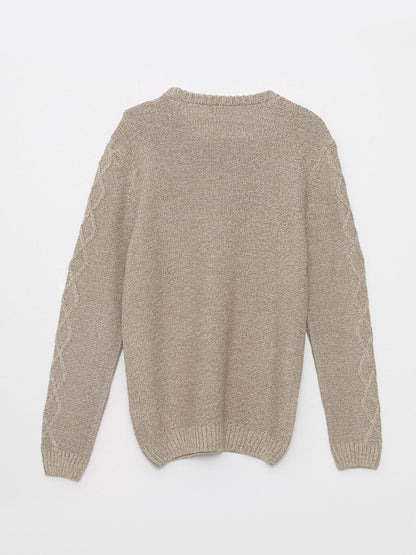 Crew Neck Long Sleeve Men's Knitwear Sweater