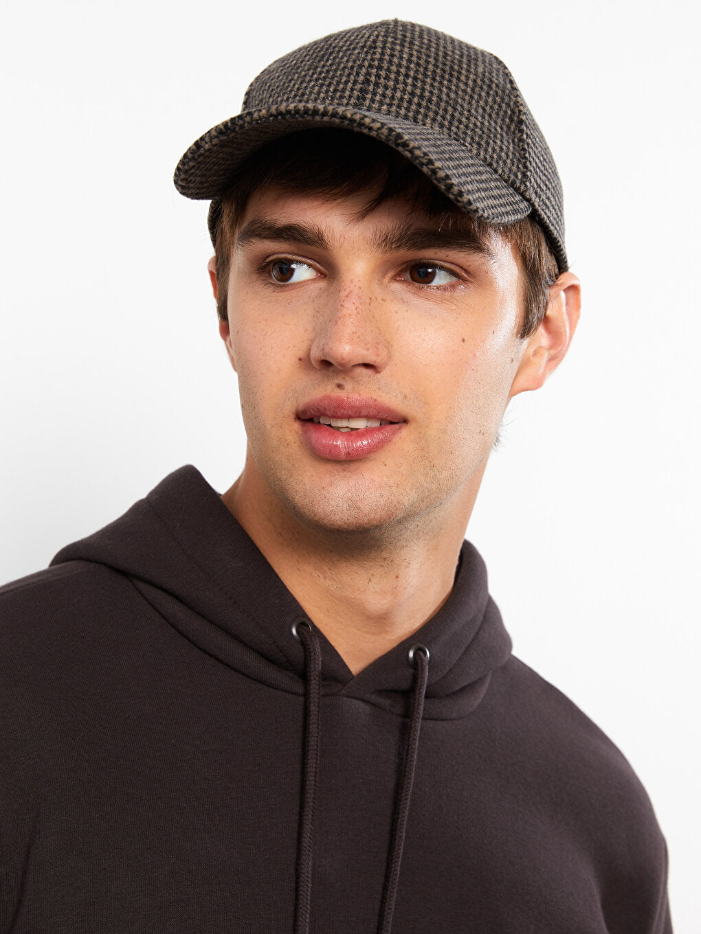 Houndstooth Patterned Men's Stamped Cap Hat