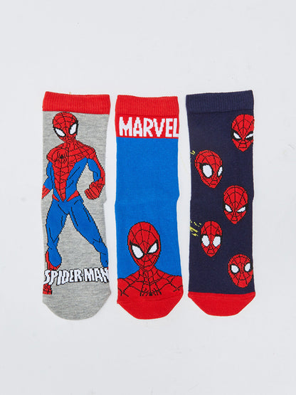 Spiderman Patterned Boy Socks 3-pack