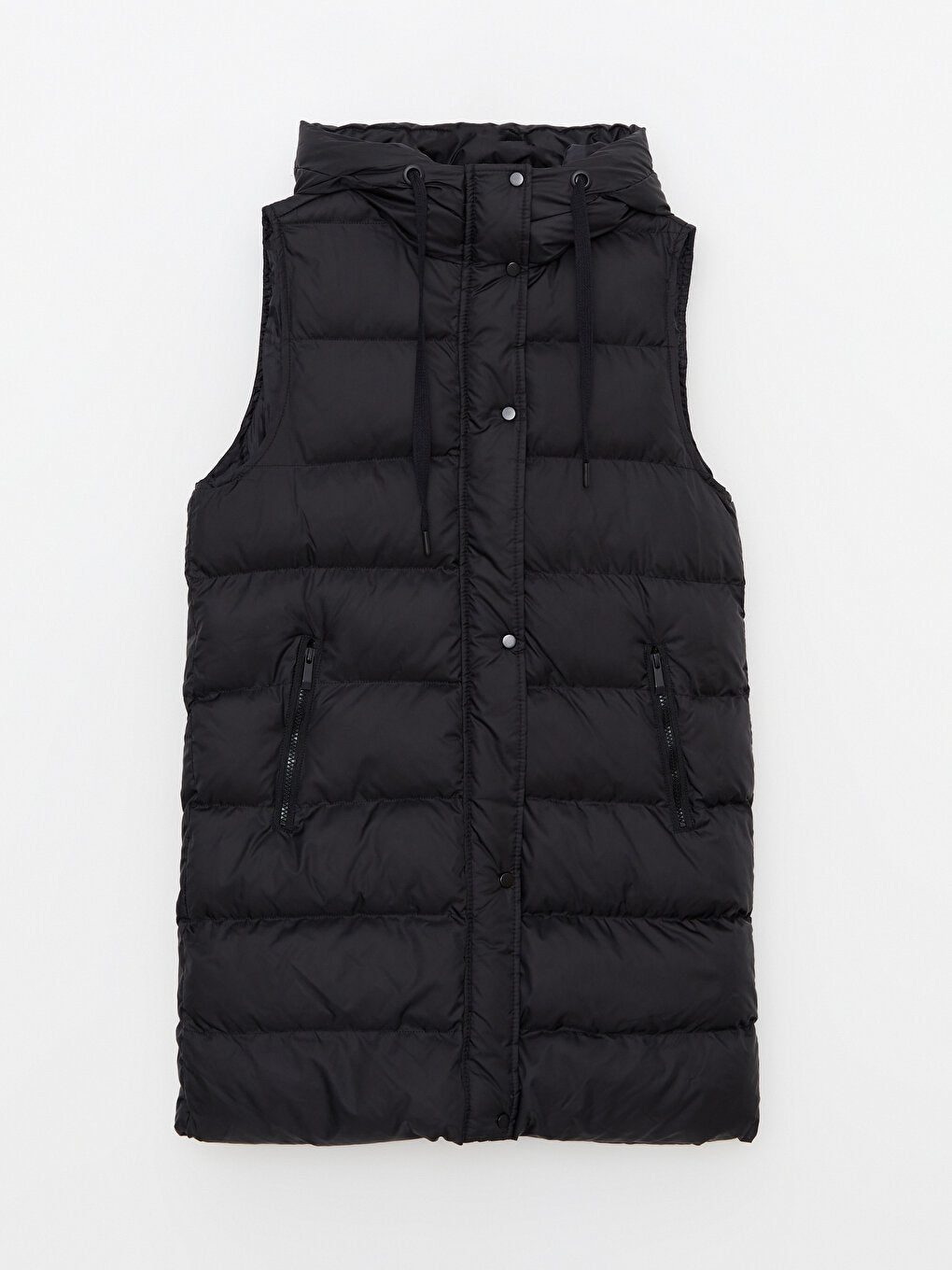 Hooded Quilted Patterned Women's Puffer Vest