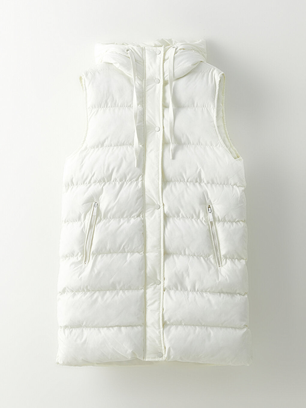 Hooded Quilted Patterned Women's Puffer Vest