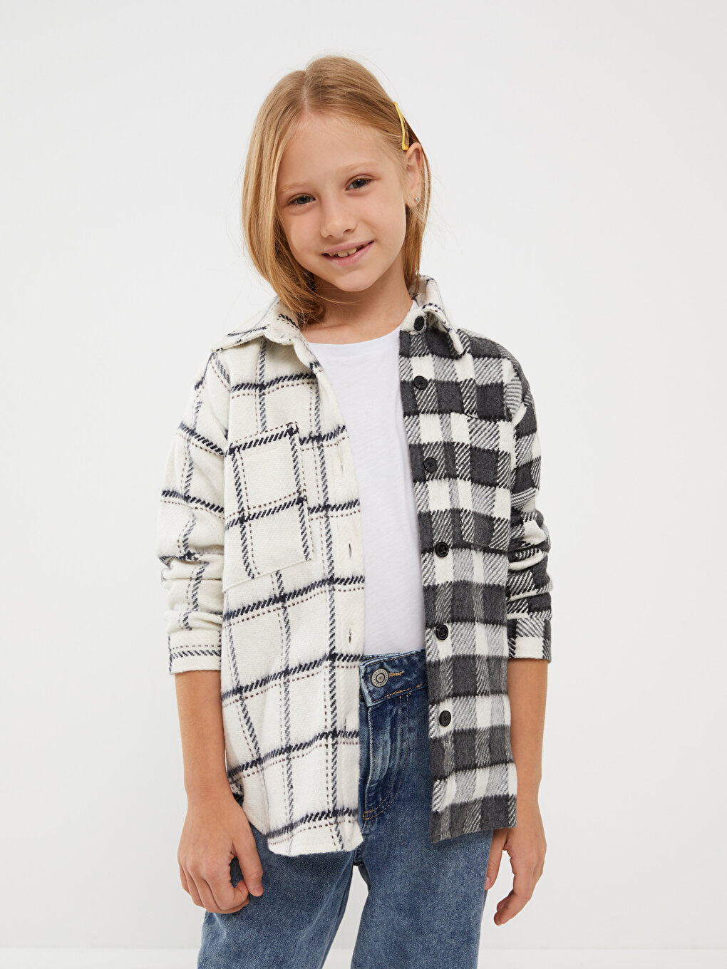 Plaid Long Sleeve Girl's Shirt Jacket