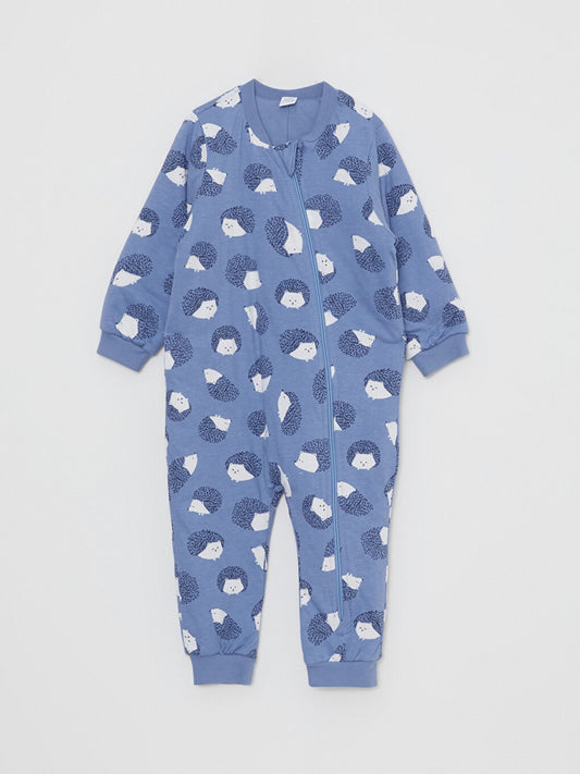 1.6 Tog Crew Neck Long Sleeve Printed Baby Boy Jumpsuit