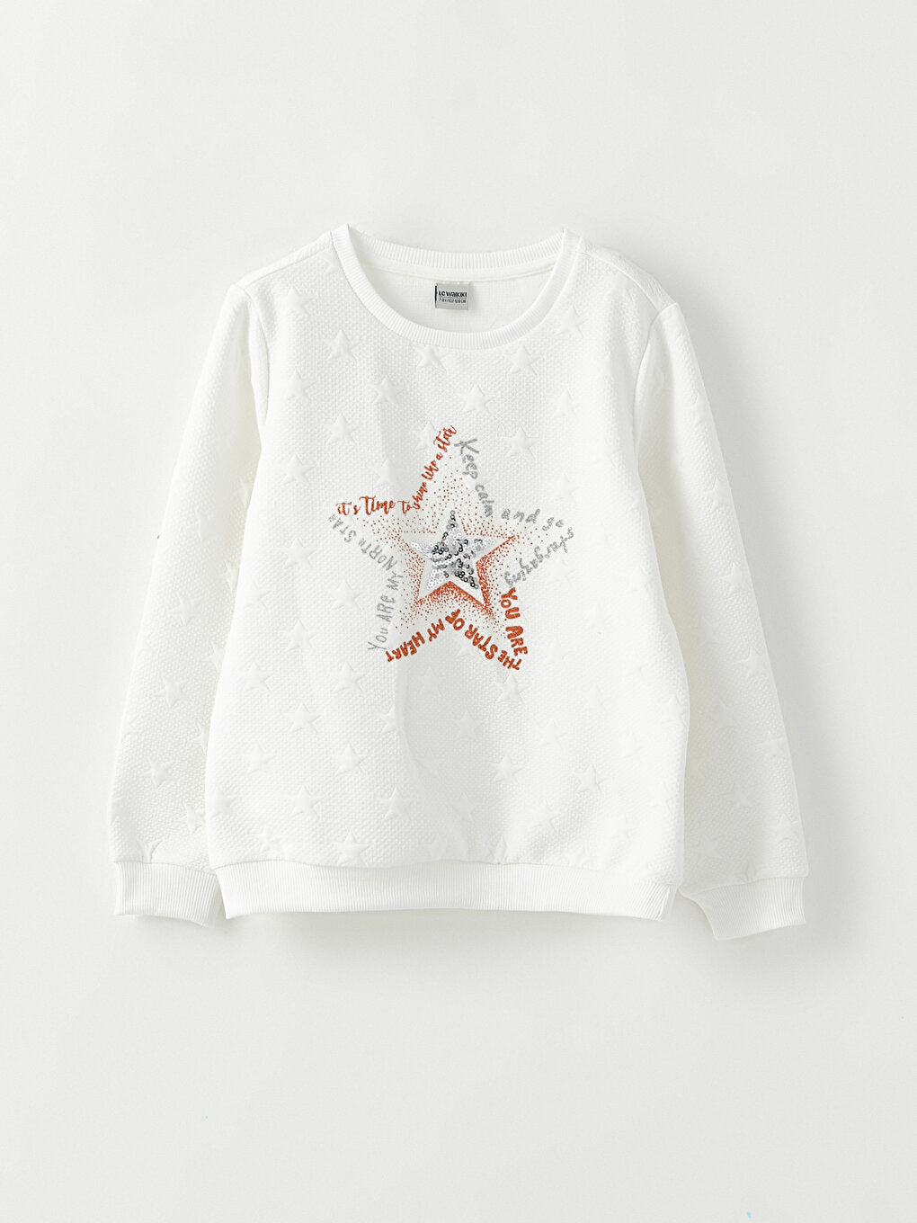 Crew Neck Printed Long Sleeve Girl's Sweatshirt