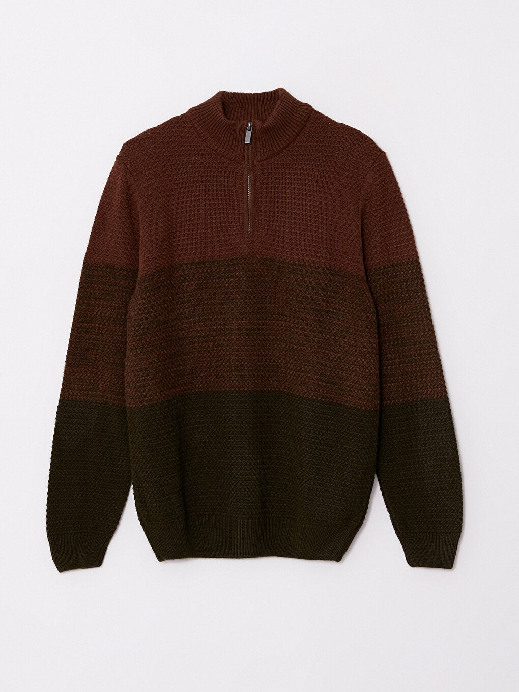 High Collar Long Sleeve Color Block Men's Knitwear Sweater