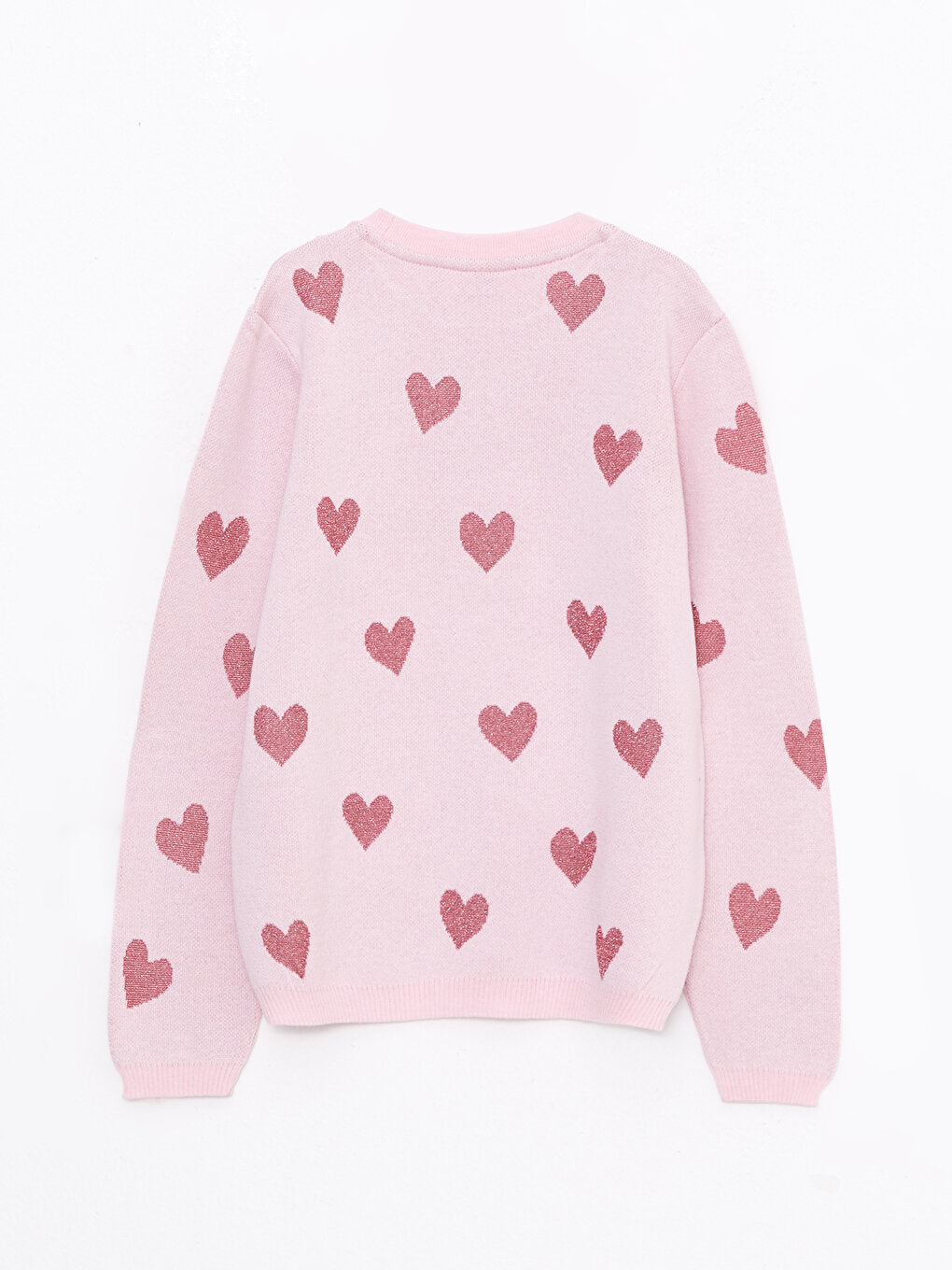 Crew Neck Patterned Long Sleeve Girl's Knitwear Sweater