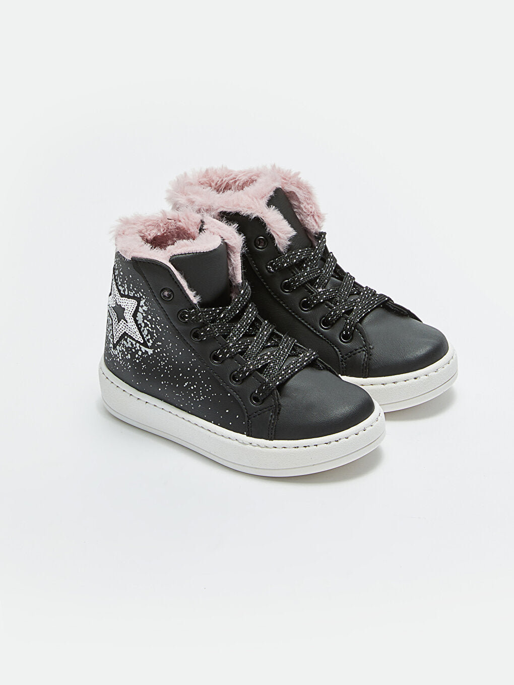 Fur Lined Zipper and Lace Up Girls Boots