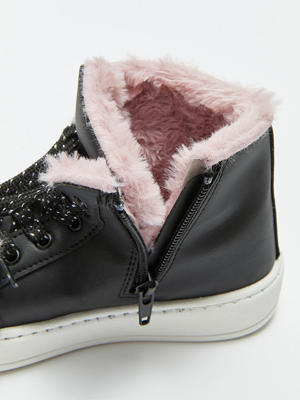 Fur Lined Zipper and Lace Up Girls Boots