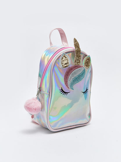 Hologram Printed Girl's Backpack with 3D Applique Detail