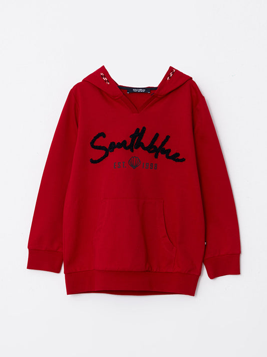 Hooded Printed Long Sleeve Girl's Sweatshirt