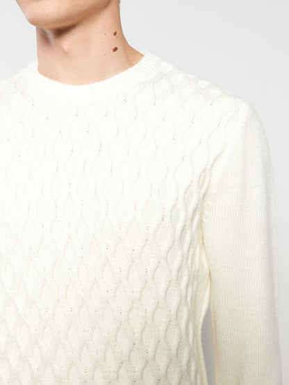 Crew Neck Long Sleeve Men's Knitwear Sweater