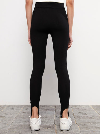 Women's Elastic Waist Plain Tights