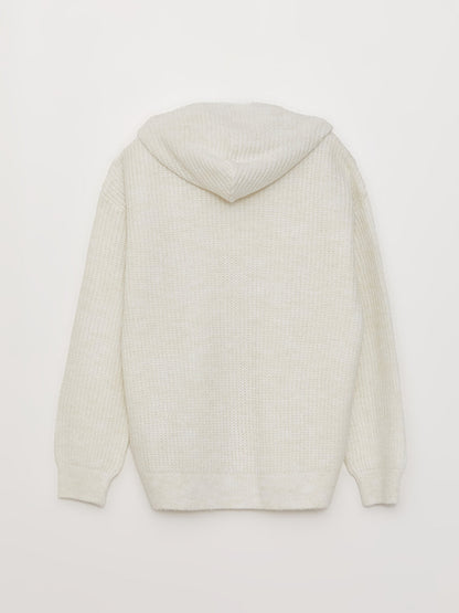 Hooded Basic Long Sleeve Girl's Sweater Pullover