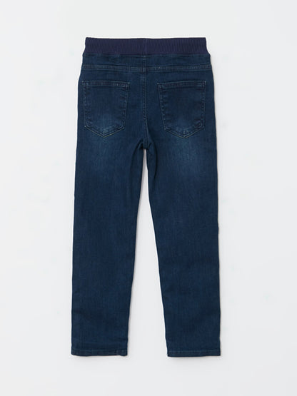 Elastic Waist Fleece Lined Boy's Jean Trousers