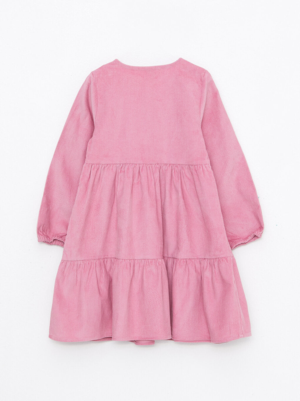 Crew Neck Basic Long Sleeve Velvet Girls Dress