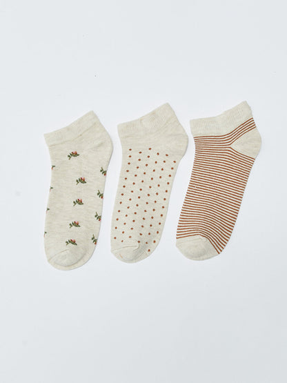 Patterned Women's Booties Socks Pack of 3