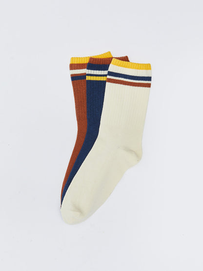 Stripe Detailed Women's Socks 3 Pack