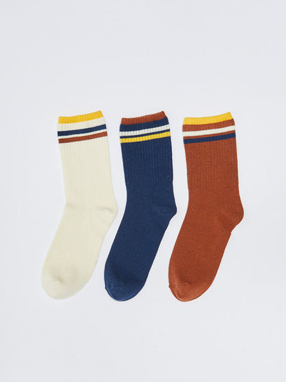 Stripe Detailed Women's Socks 3 Pack