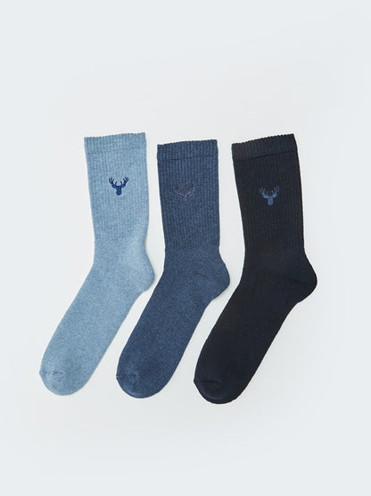 Embroidered Men's Socks 3-pack