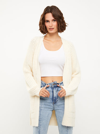 Shawl Collar Plain Long Sleeve Women's Knitwear Cardigan