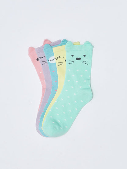 Patterned Girl's Socks 5-pack