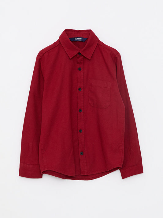 Basic Gabardine Long Sleeve Boys' Shirt