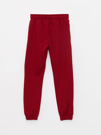 Printed Girls' Jogger Sweatpants with Elastic Waist