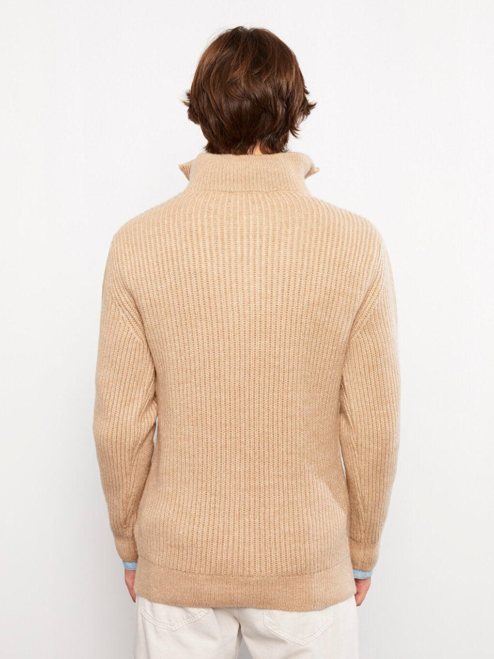 High Collar Long Sleeve Men's Knitwear Sweater