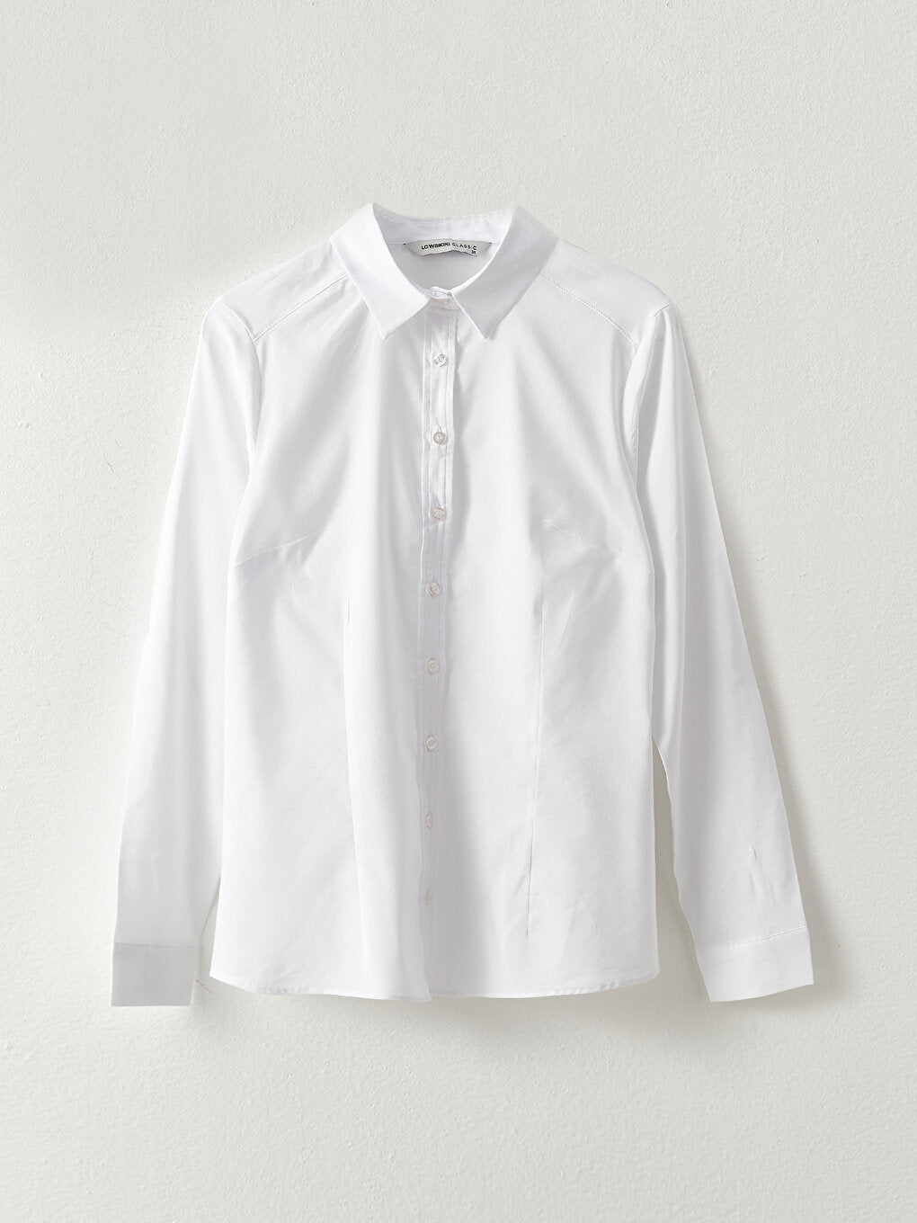 Front Button Closure Plain Poplin Women's Shirt