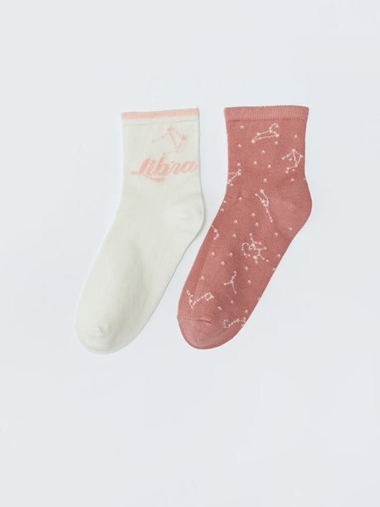 Libra Zodiac Sign Girl &amp; Women's Sock Socks 2-pack