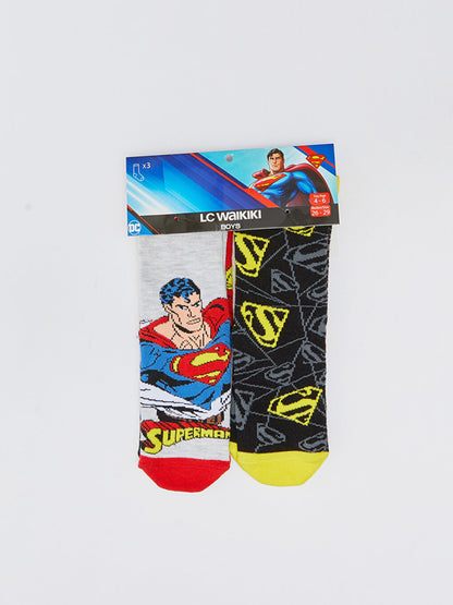 Superman Patterned Boy Socks 3-pack