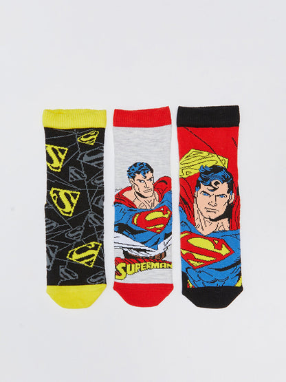 Superman Patterned Boy Socks 3-pack