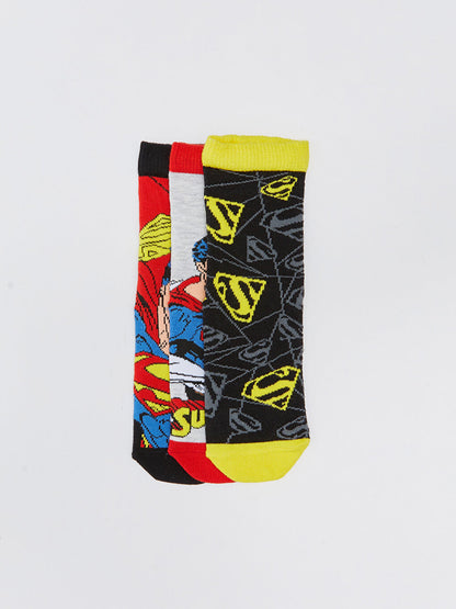 Superman Patterned Boy Socks 3-pack