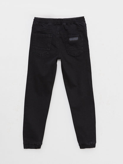 Basic Boy's Jean Jogger Trousers with Elastic Waist