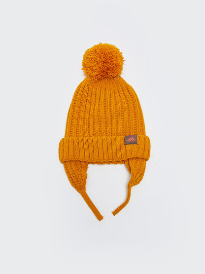 Label Printed Pompom Detailed Boy's Beanie