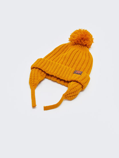 Label Printed Pompom Detailed Boy's Beanie