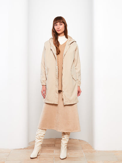 Women's Hooded Plain Coat