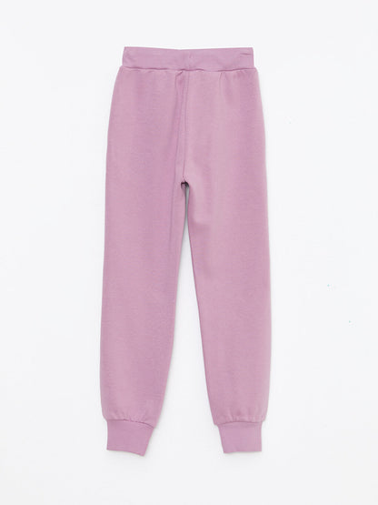 Printed Girls Jogger Sweatpants with Elastic Waist