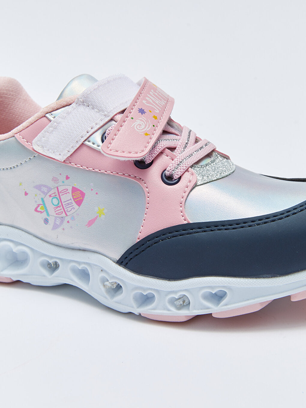 Printed Velcro Lighted Girls' Sports Shoes