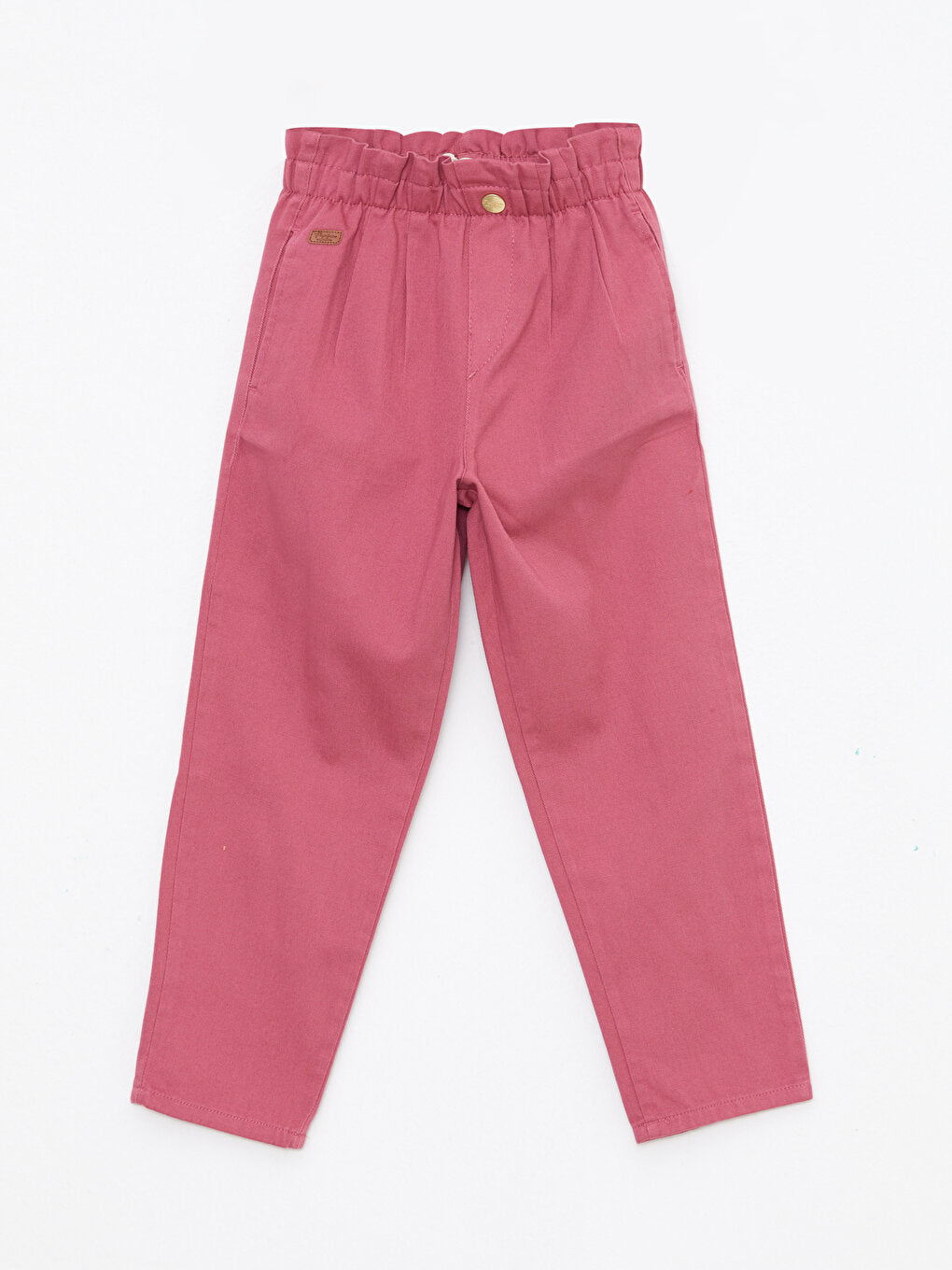 Girls' Gabardine Trousers with Elastic Waist